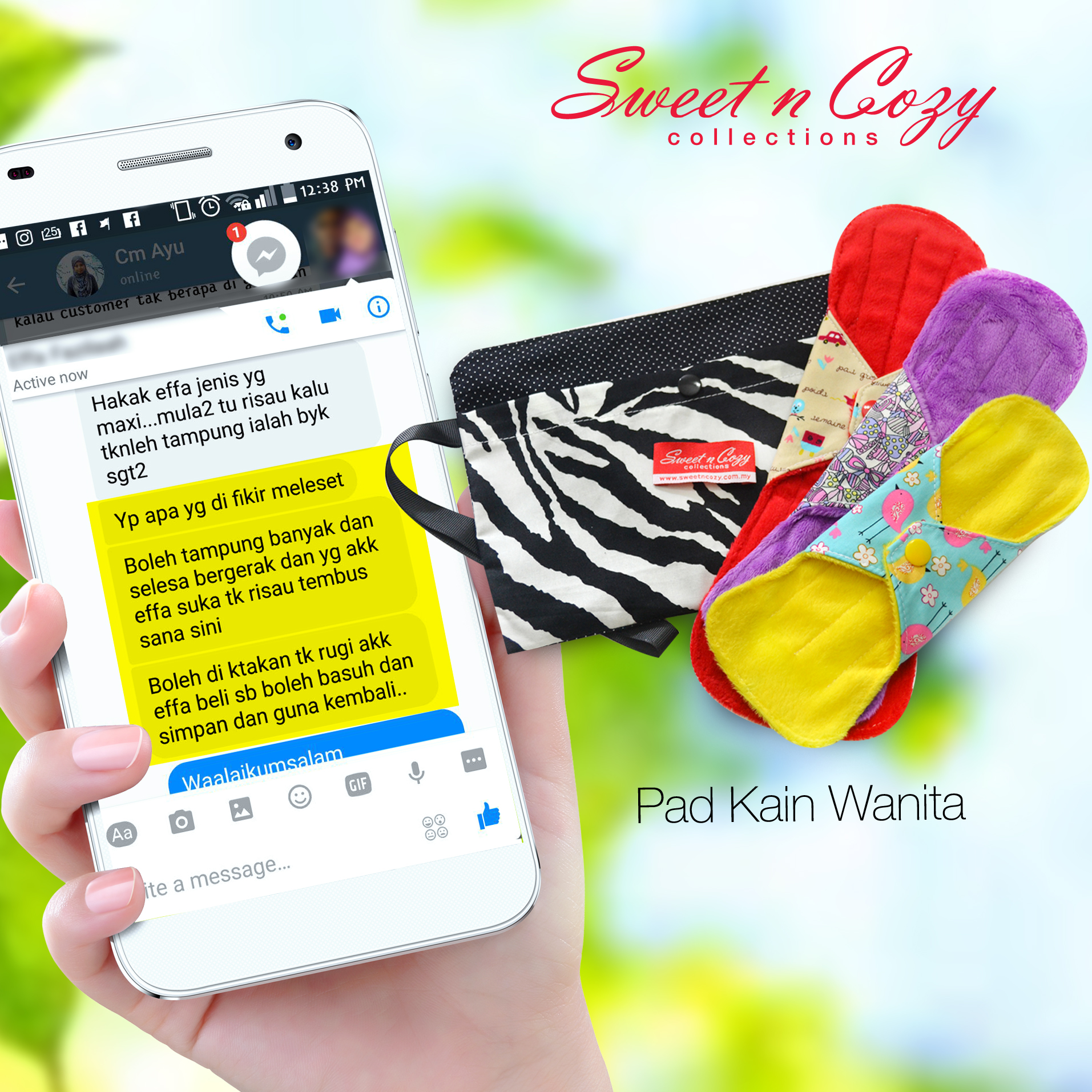 PAD KAIN SweetnCozy BOLEH SERAP BANYAK & TAK RISAU BOCOR!